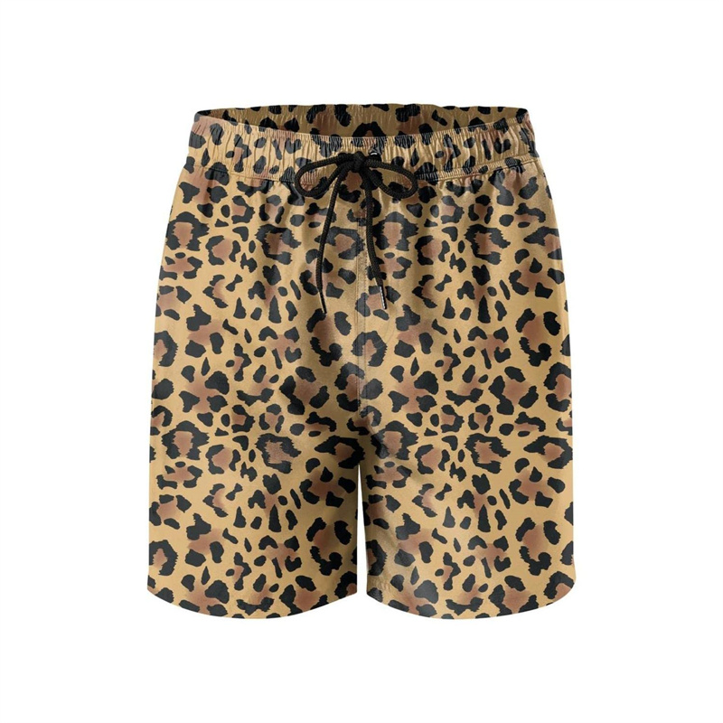 Trunks Board Surf - Moda leopar 3D baskı plaj şortu
