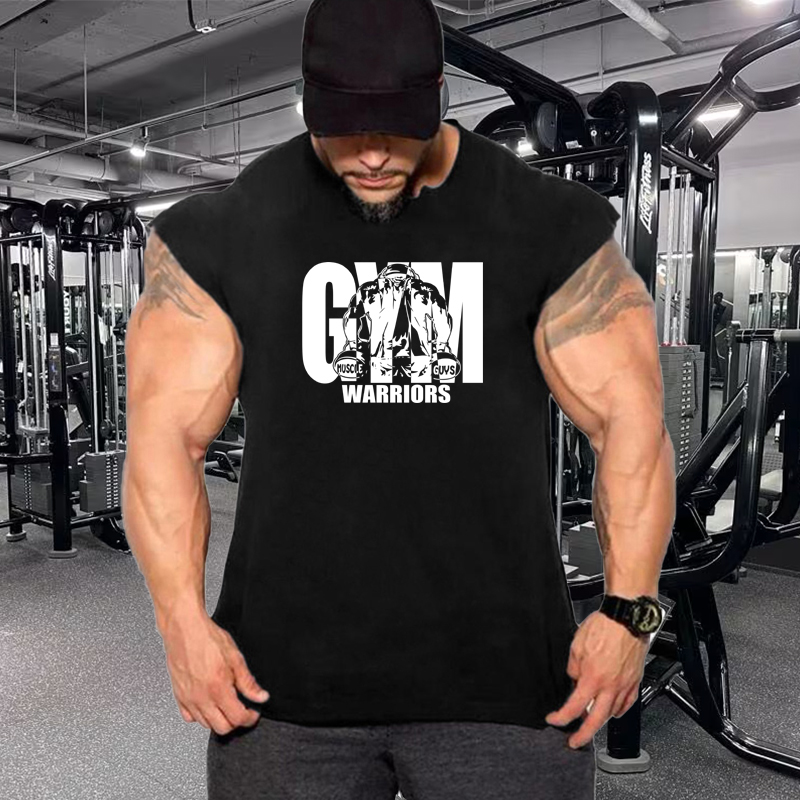 Tank Top Muscle - Yazlık Fitness Nefes Alabilen Pamuklu Kolsuz