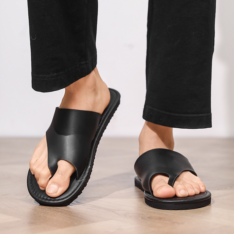 Flip Flop Leather Men - Yüksek Kaliteli Erkek Terlik Moda Parmak