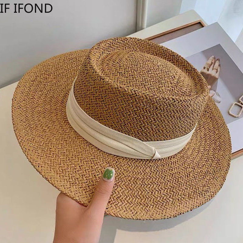 Bucket Hat Straw - Bahar yaz nefes hasır şapkalar kadınlar