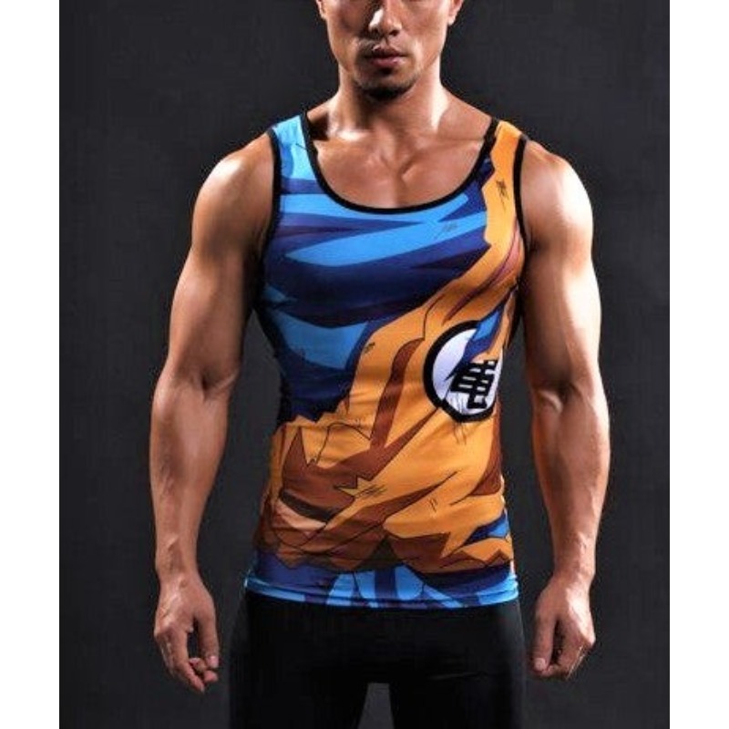 Tank Top Muscle - 2026 yaz Anime Goku Cosplay açık