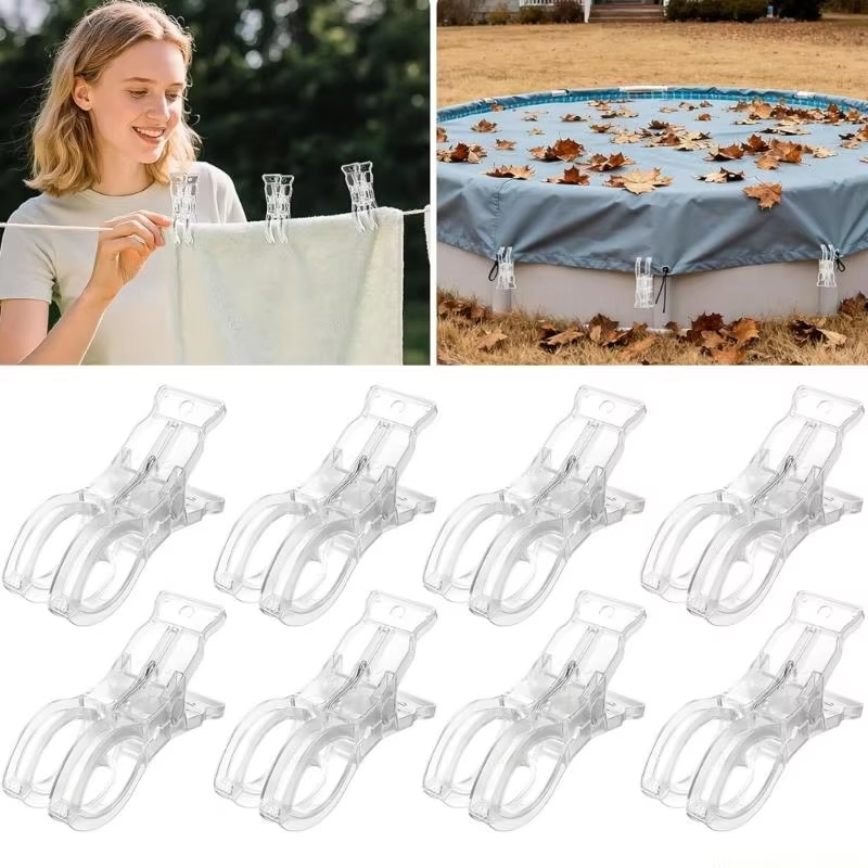 Beach Towel Large - 10 adet şeffaf büyük mandal, plaj