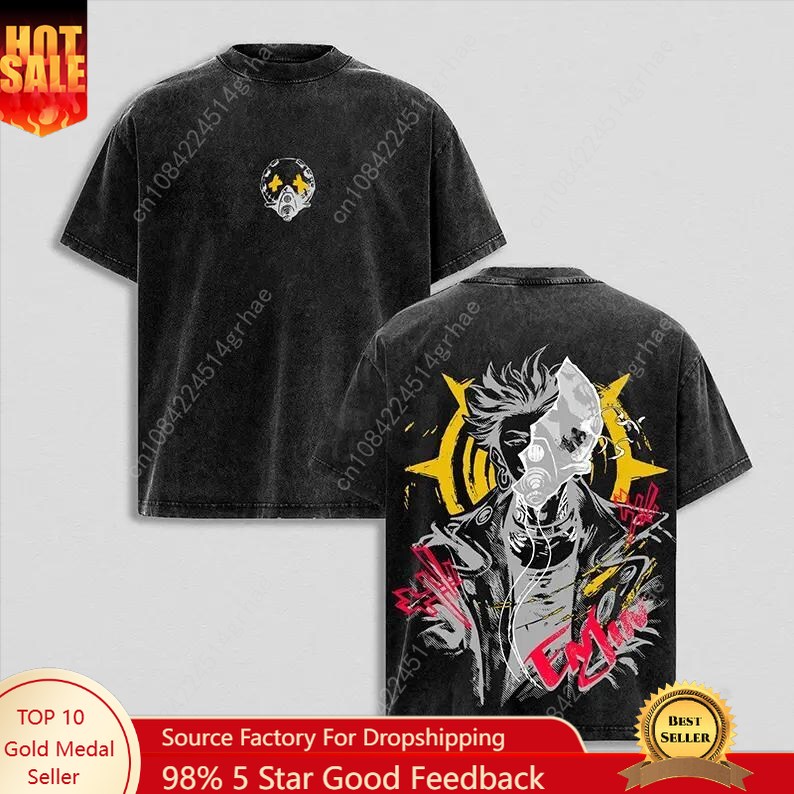 Tee Graphic Print - Gachiakuta Vintage Anime Yıkanmış Gömlek Anime