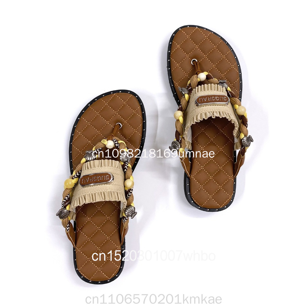 Yeni Retro Dokuma Kadın Terlik - Flip Flop Leather Men incelemesi ve fiyatı