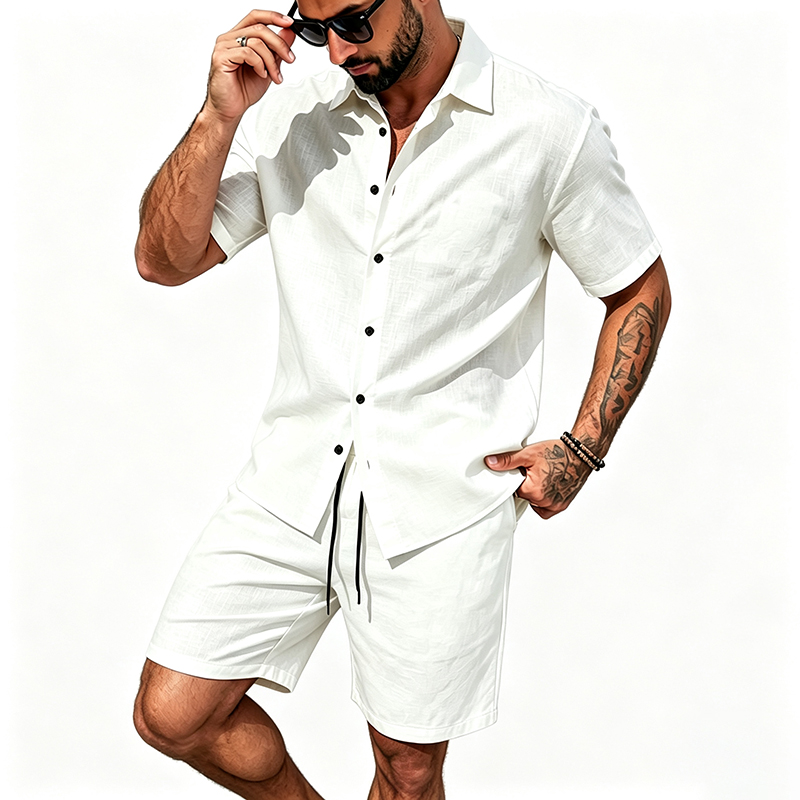 Erkekler Keten İki Parçalı Kıy - Short Linen Drawstring incelemesi ve fiyatı