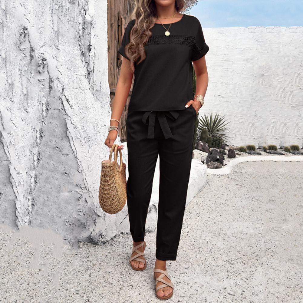 2 Parça/Set Kadın Üst Pantolon - Short Linen Drawstring incelemesi ve fiyatı