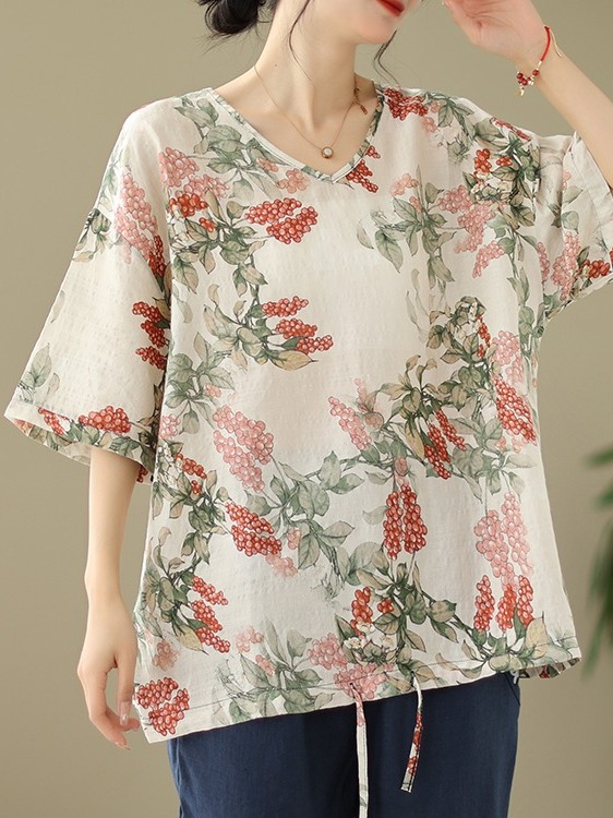 Yazlık Bol Pamuklu Keten Baskı - Short Linen Drawstring incelemesi ve fiyatı