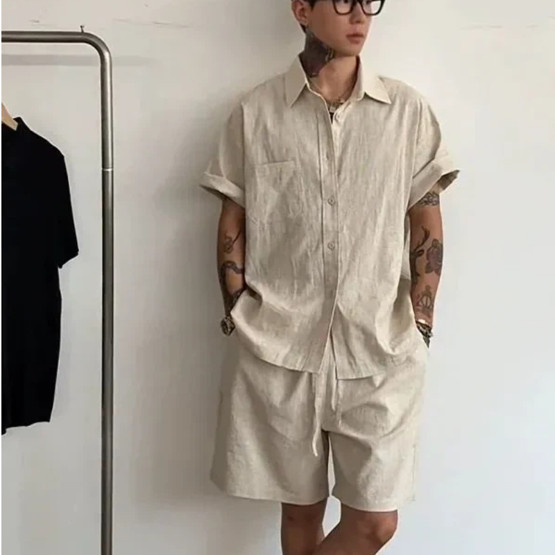 Erkek Keten Pamuklu 2 Parça Ta - Linen Shirt Breathable incelemesi ve fiyatı